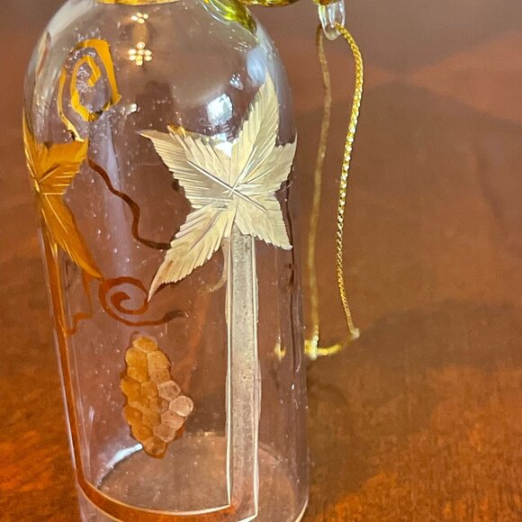 Dillards Trimmings Glass Wine Bottle & Goblet Ornament Gold Accents - Picture 7 of 13